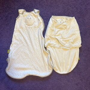 Nested bean Zen Swaddle + Small Zen Sack 2 Pack - Stardust Grey / 0-6 months